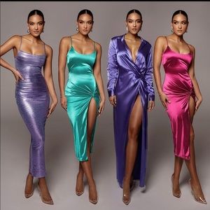 Stunning Satin Green Dress